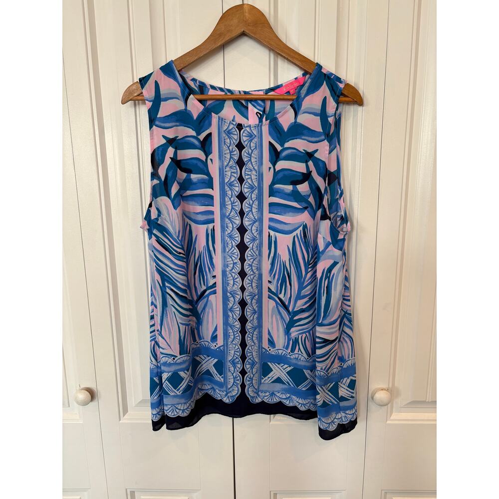 Lilly Pulitzer Blue And Pink Tank Top Size XL